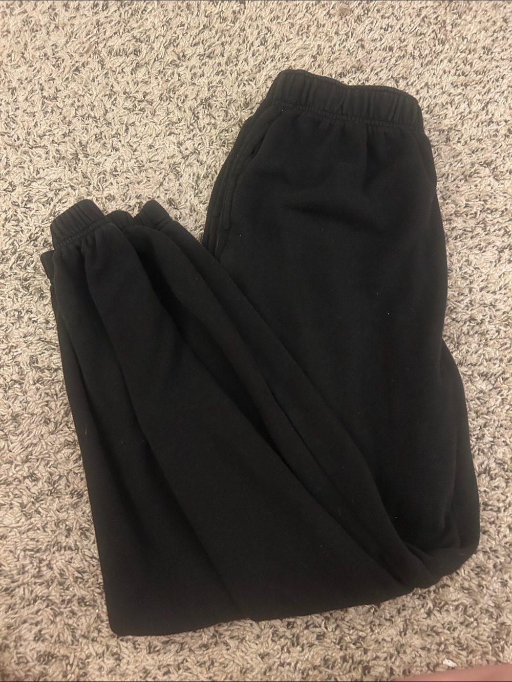 Black Fleece Joggers with Elastic Waistband